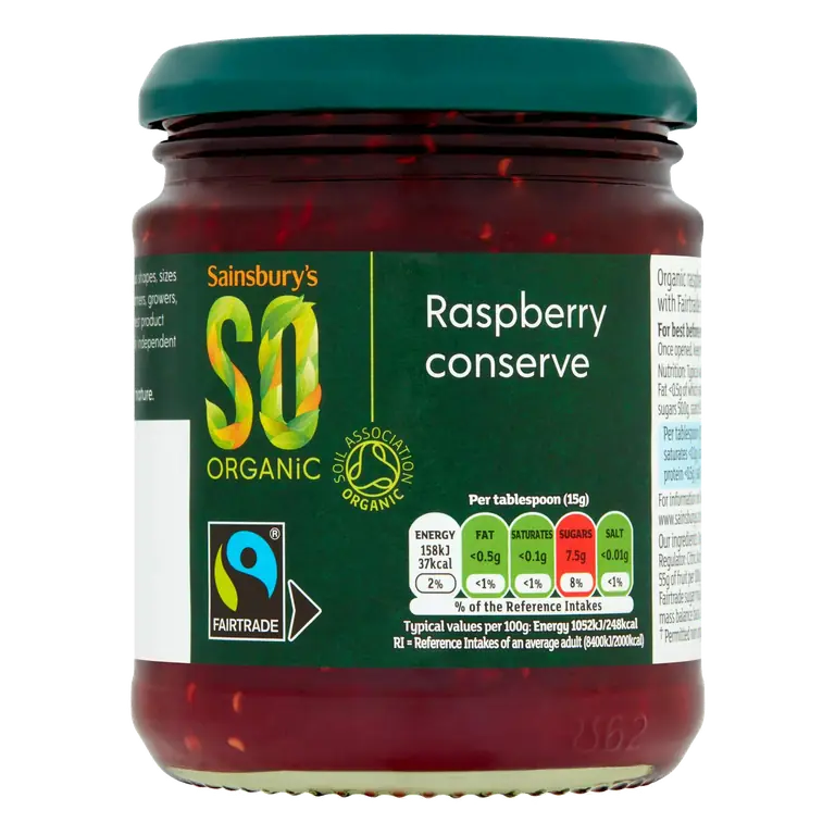 Raspberry Conserve, SO Organic 340g