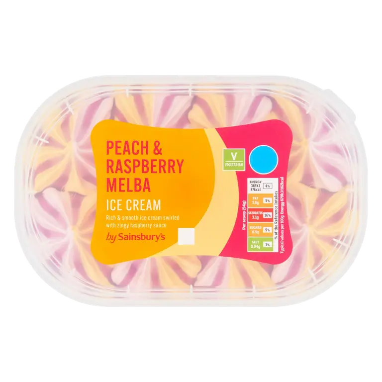 Raspberry & Peach Melba Ice Cream 900ml