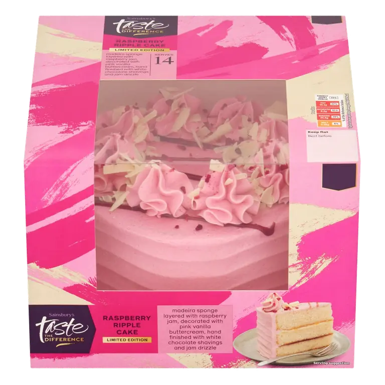 Raspberry Ripple Celebration Birthday Cake, Limited Edition, Taste the Difference 955g