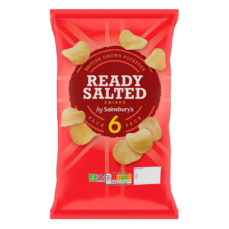 Ready Salted Multipack Crisps 6x25g