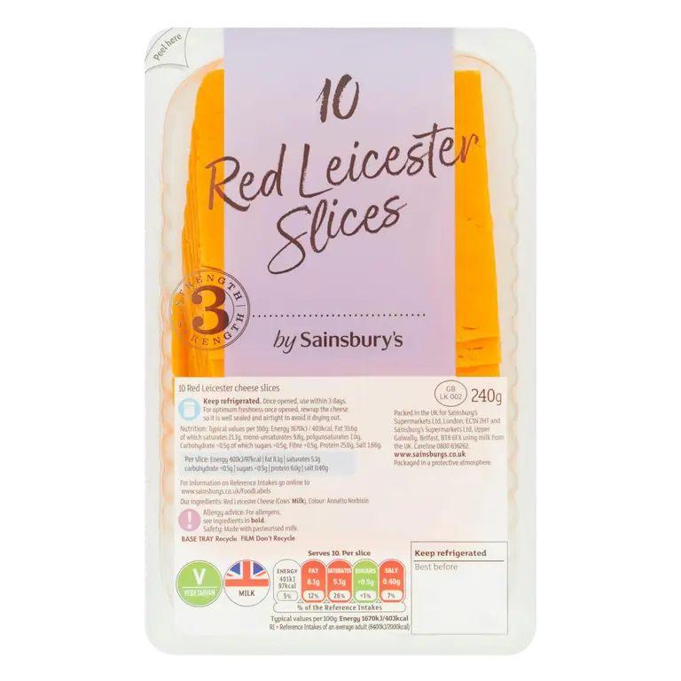 Red Leicester Cheese Slices 240g