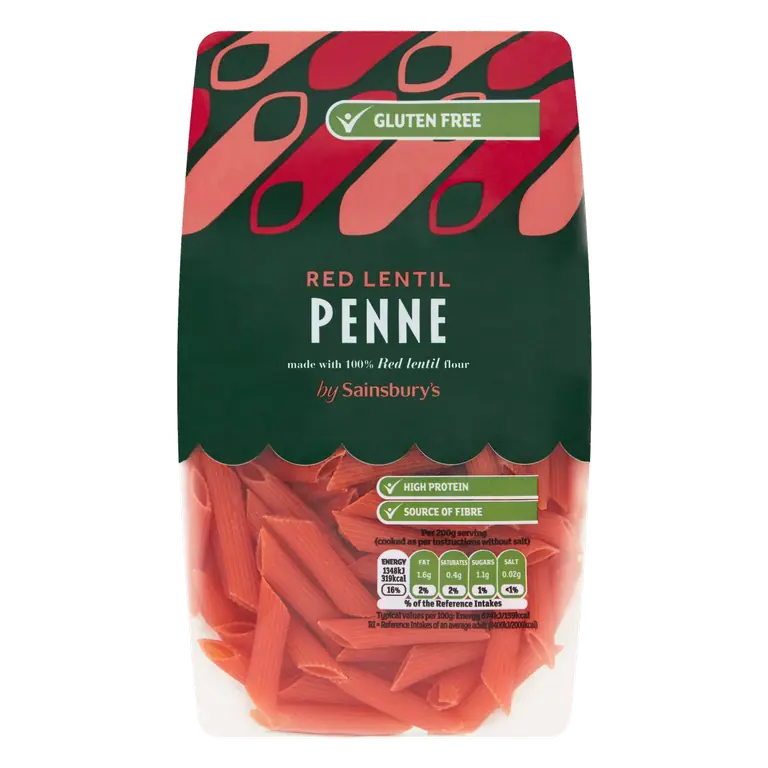 Red Lentil Penne Pasta 250g