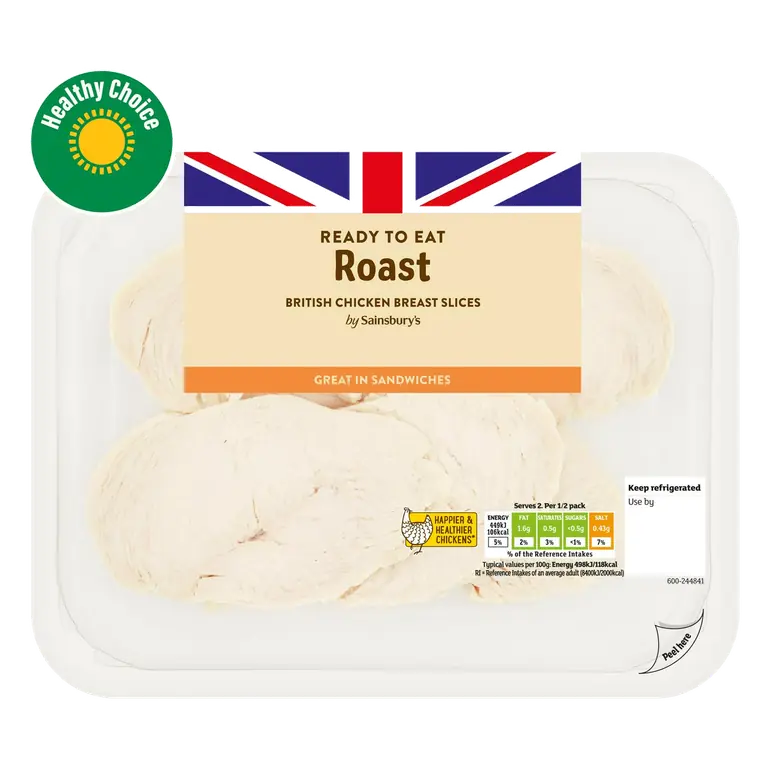 Roast British Cooked Breast Chicken Slices 180g