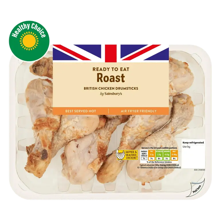 Roast British Cooked Chicken Drumsticks 430g