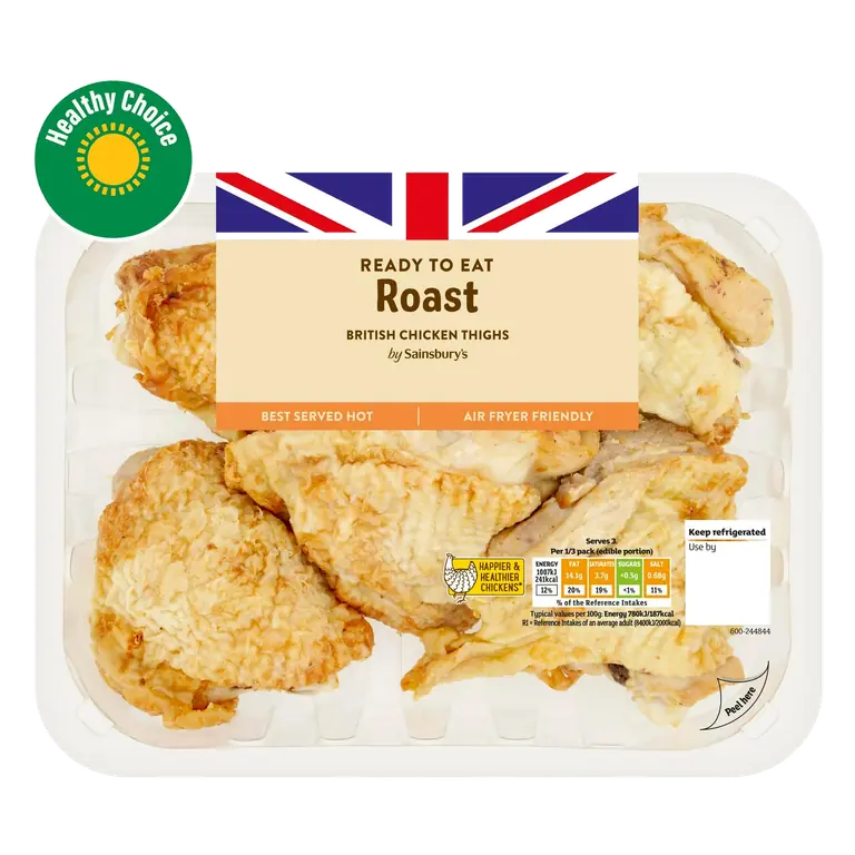 Roast British Cooked Chicken Thighs 450g