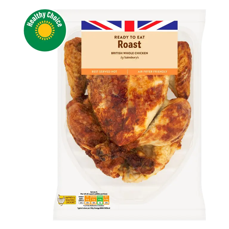 Roast Whole Cooked British Chicken 894g - 1112g