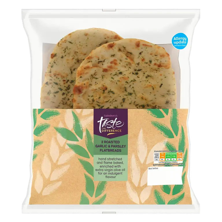 Roasted Garlic & Parsley Flatbreads Autumn Edition, Taste the Difference x2