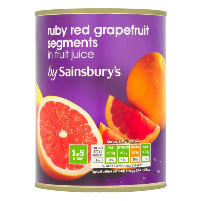Ruby Red Grapefruit Segments In Fruit Juice 539g