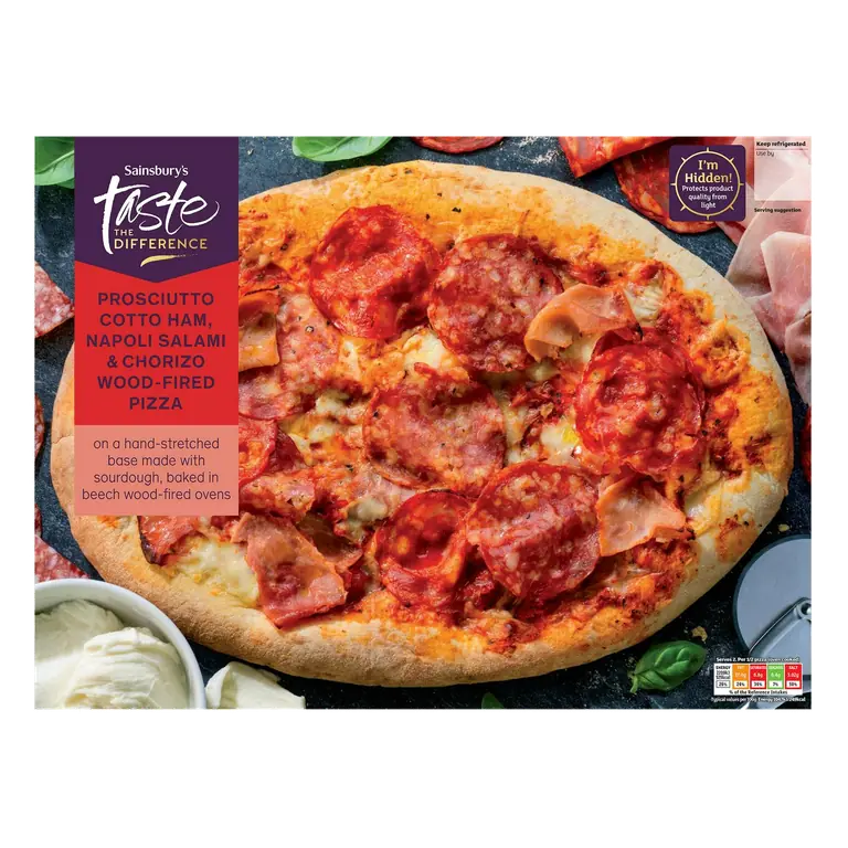 Salami, Prosciutto & Chorizo Pizza, Taste the Difference 455g