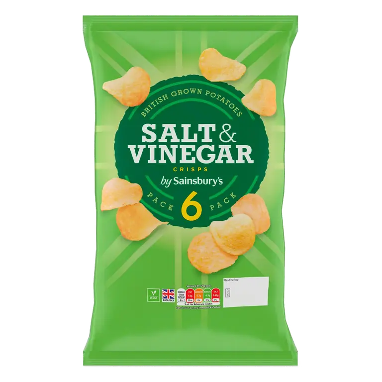 Salt & Vinegar Multipack Crisps 6x25g