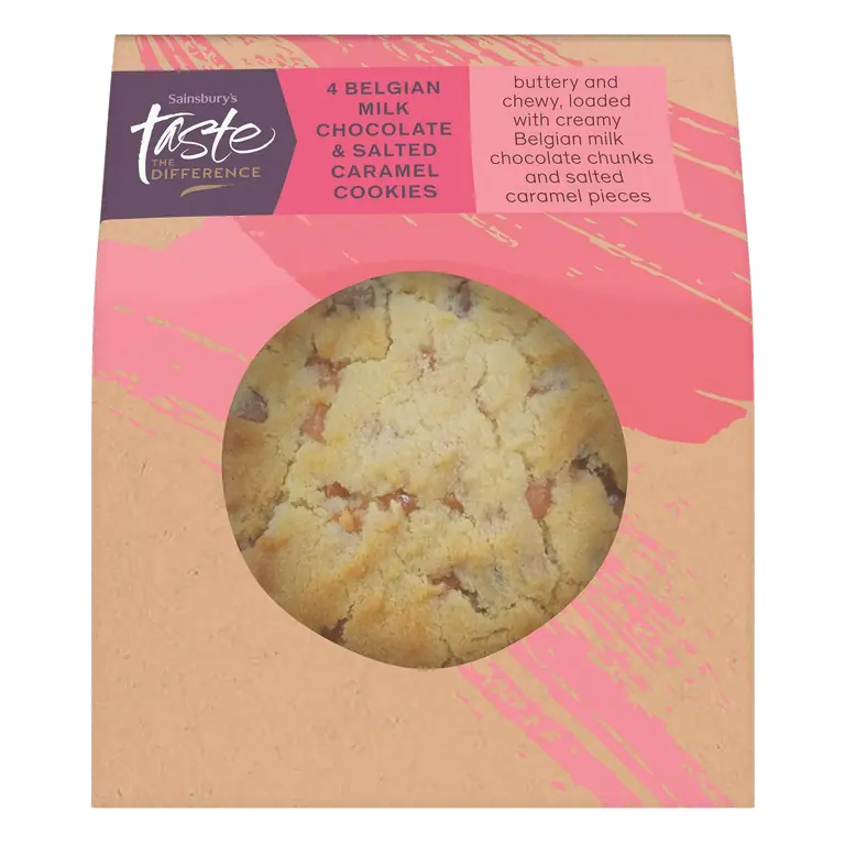 Salted Caramel & Belgian Milk Chocolate Cookies, Taste the Difference x4