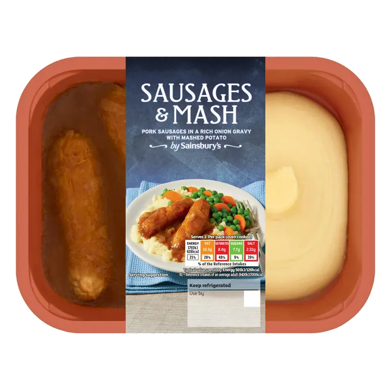 Sausages & Mash 400g (Serves 1)