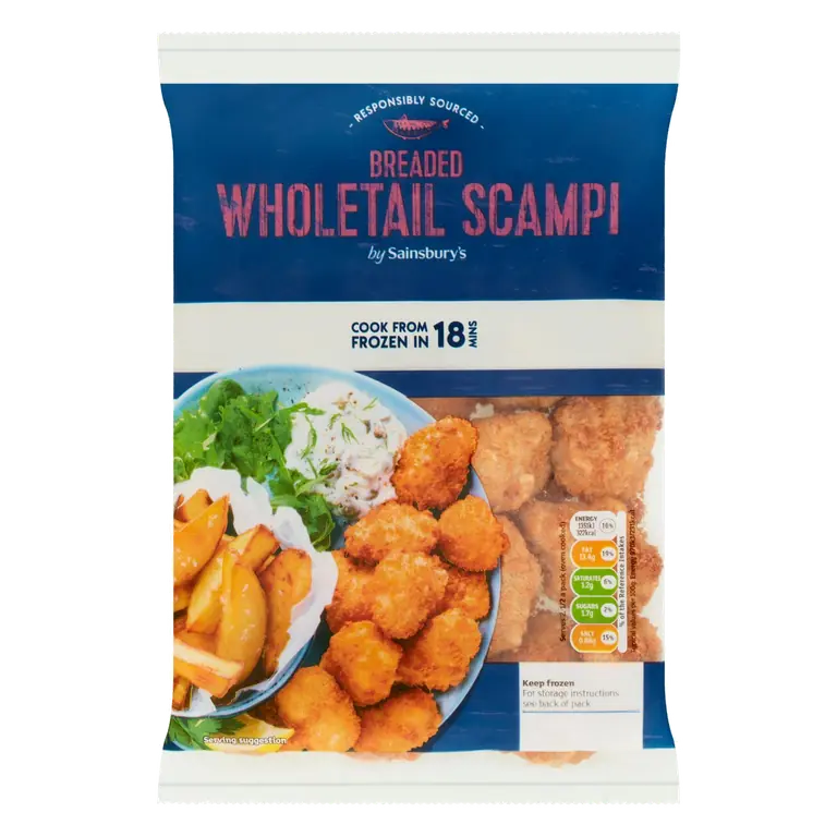 Scottish Wholetail Breaded Scampi 300g