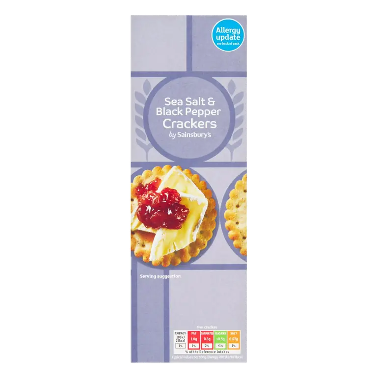 Sea Salt & Black Pepper Crackers 185g