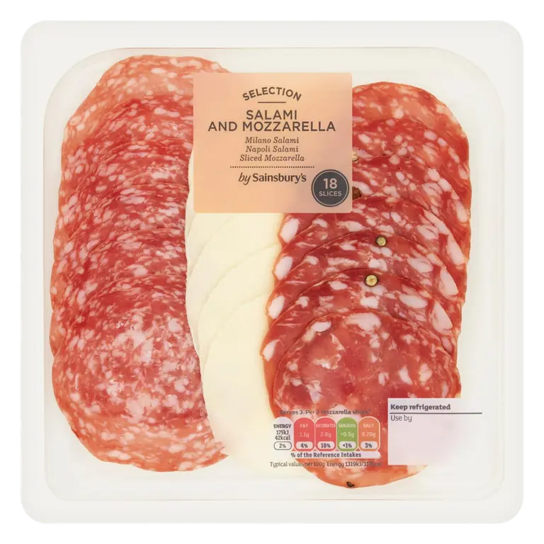 Selection Salami & Mozzarella Slices x18 100g