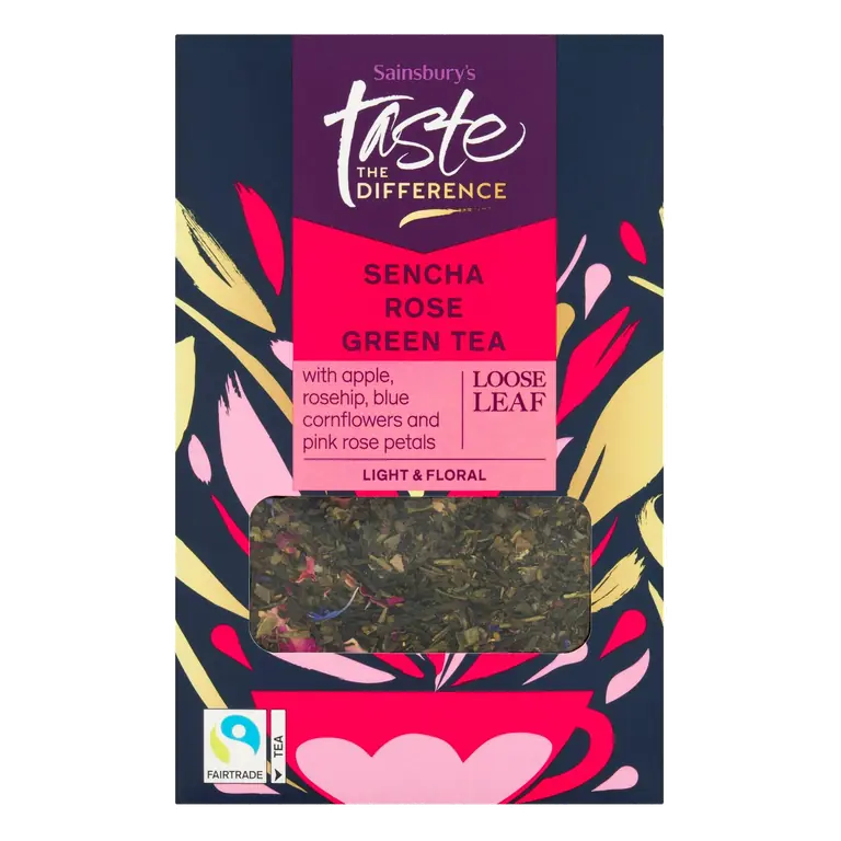 Sencha Rose Green Loose Leaf Tea, Taste the Difference 100g
