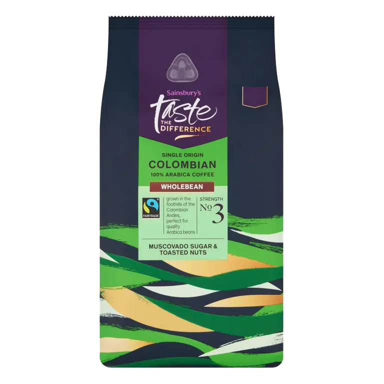 Single Origin Colombian 100% Arabica Coffee Wholebean, Taste the Difference 1kg