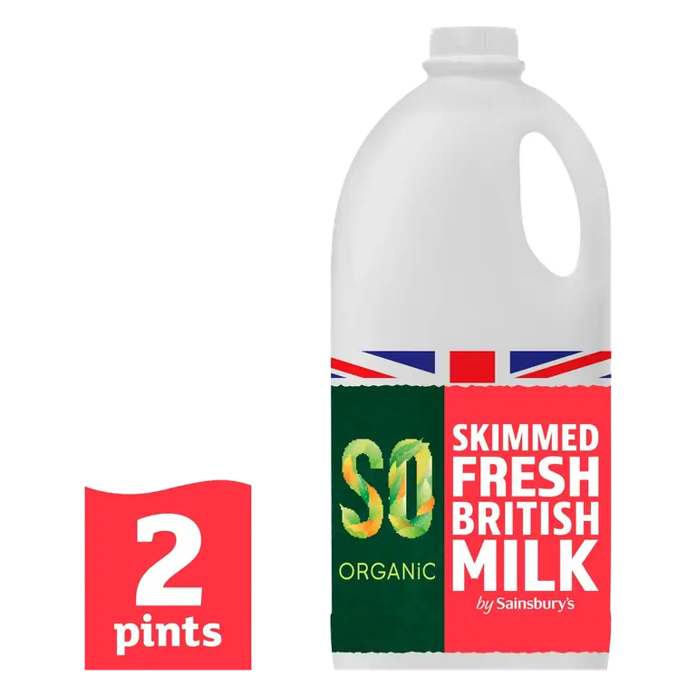 Skimmed British Milk, SO Organic 1.136L