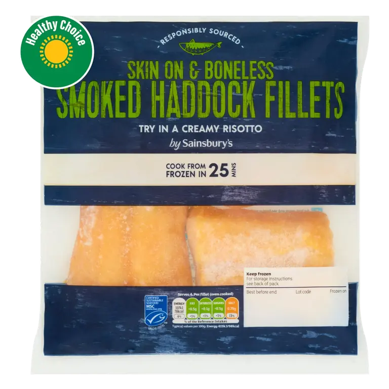Skin On & Boneless Smoked Haddock Fillets 360g