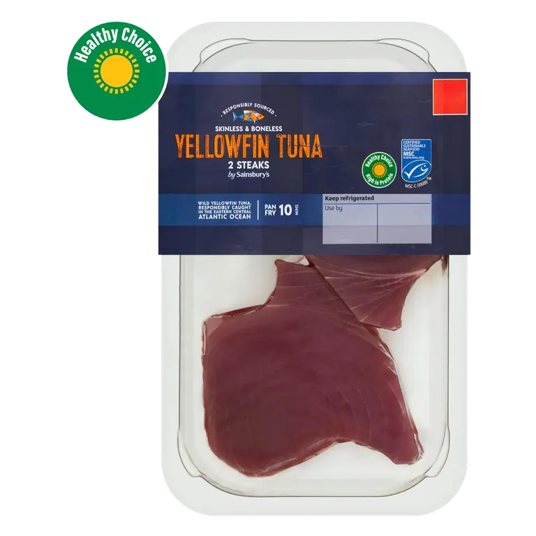 Skinless & Boneless Yellowfin Tuna Steaks x2 220g