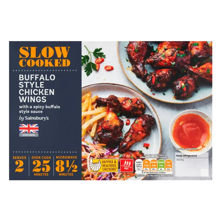 Slow Cook Buffalo British Chicken Wings 600g (Serves 2)