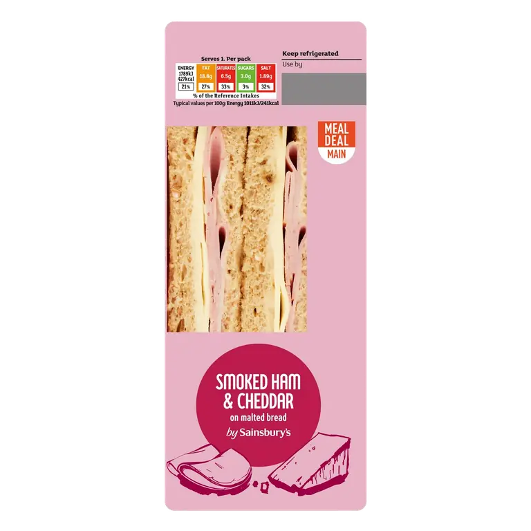 Smoked Ham & Cheddar on Malted Bread Sandwich
