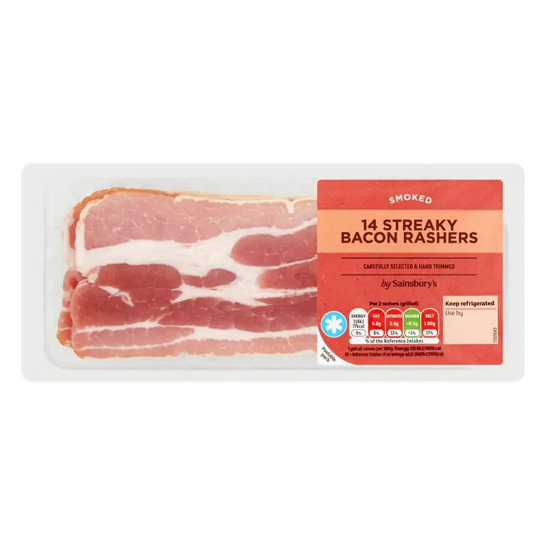 Smoked Streaky Bacon Rashers x14 300g