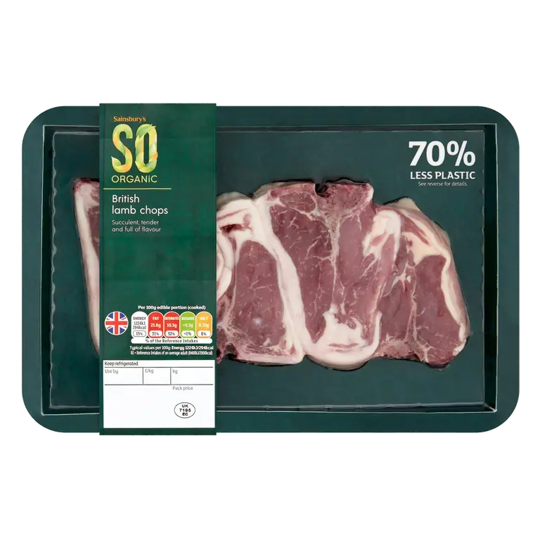 So Organic British Lamb Chops, approx 325g