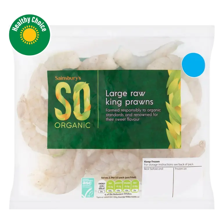 SO Organic Large Raw King Prawns 180g