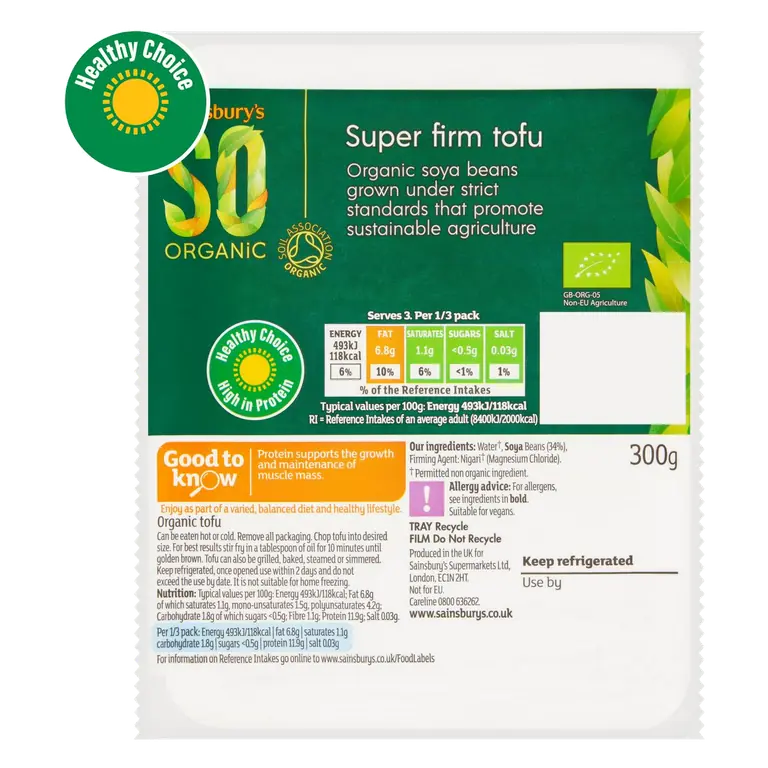 SO Organic Super Firm Tofu 300g