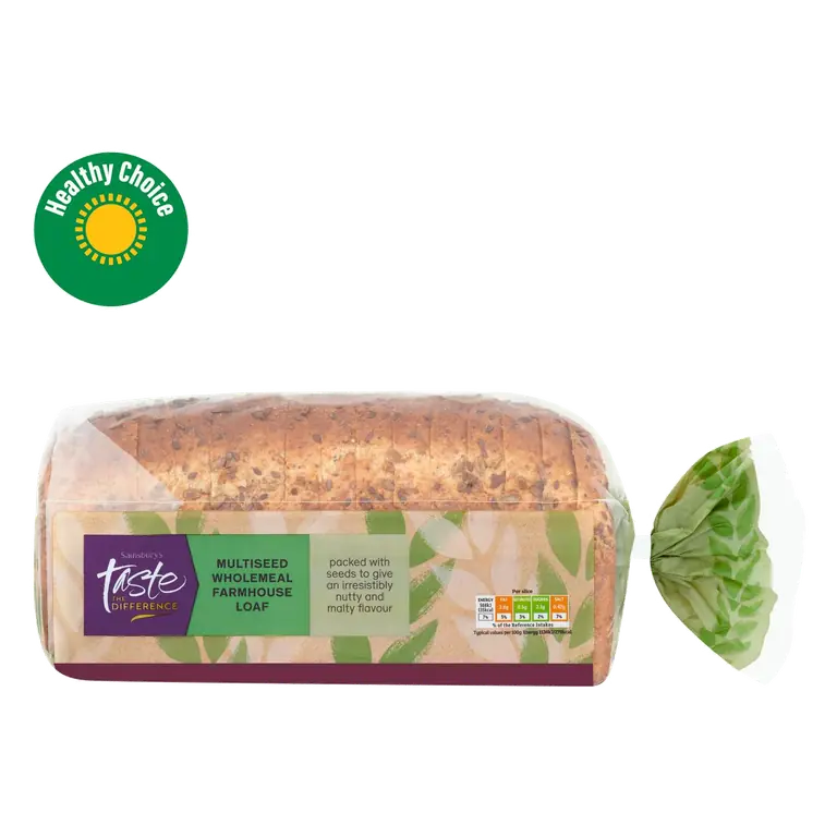 Soft Multiseed Farmhouse Thick Sliced Wholemeal Bread, Taste the Difference 800g