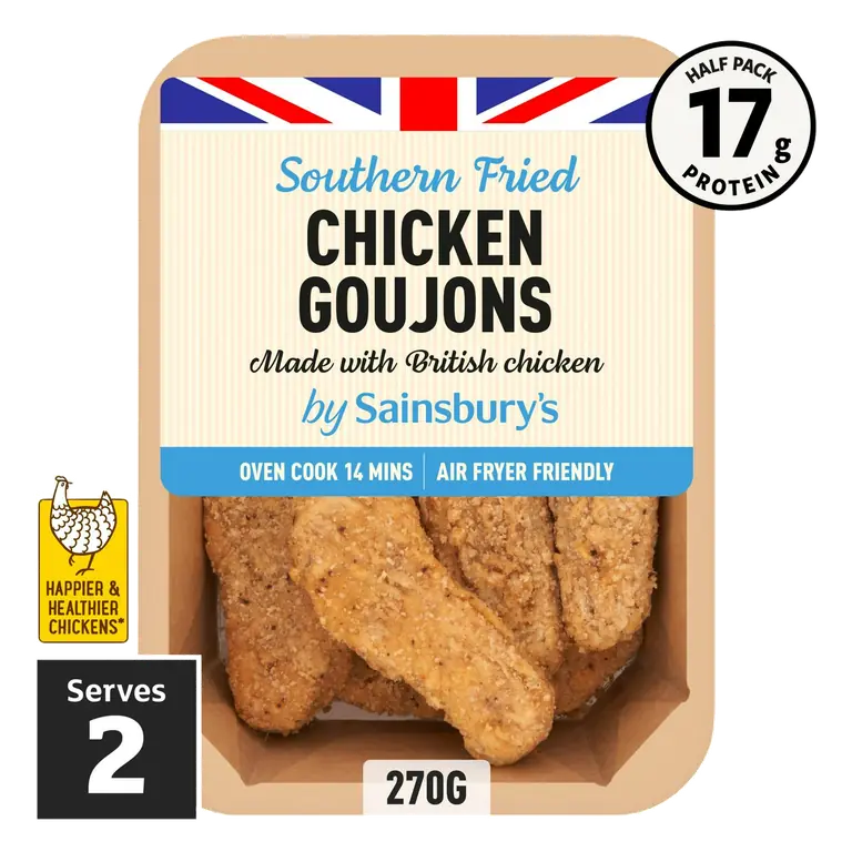 Southern Fried Breaded Fresh British Chicken goujons 270g