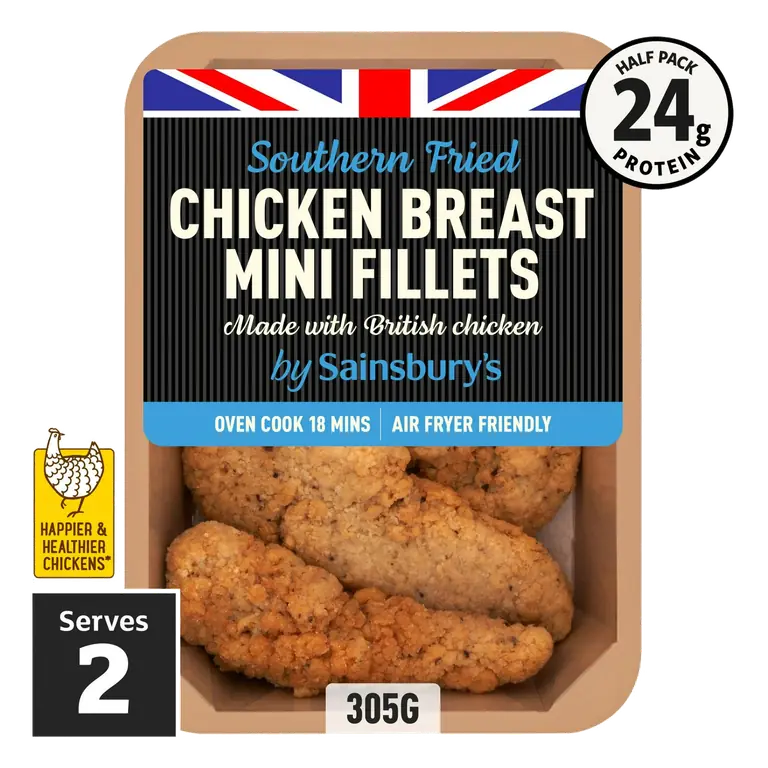 Southern Fried Breaded Fresh British Chicken Mini Fillets 305g