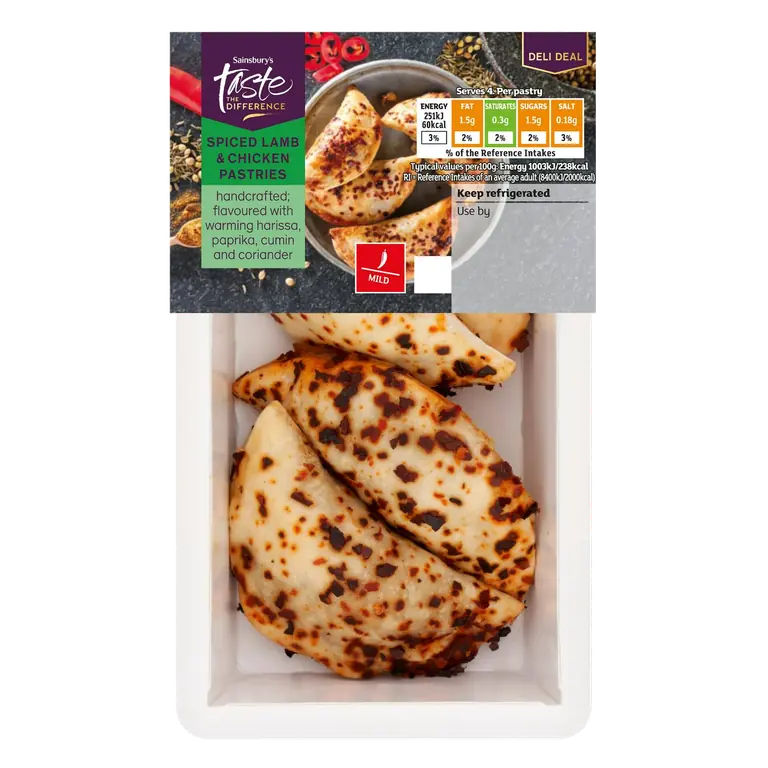 Spiced Lamb & Chicken Pastries, Limited Edition, Taste the Difference 100g
