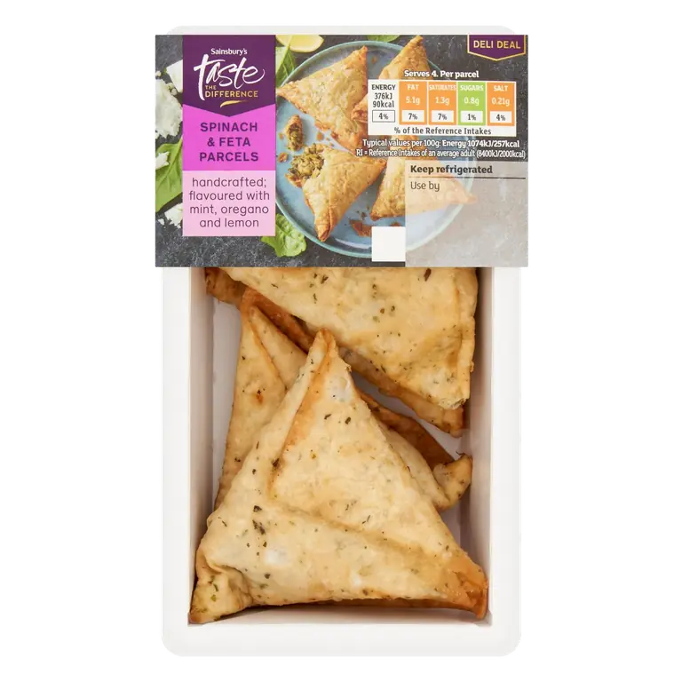 Spinach & Feta Parcels Summer Edition, Taste the Difference 140g