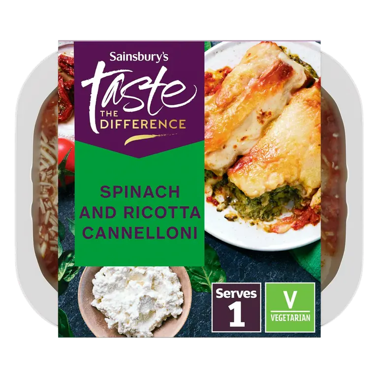 Spinach & Ricotta Cannelloni Ready Meal For 1, Taste the Difference 400g