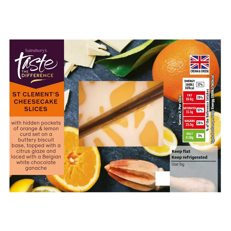 St Clement's 2 x 96g Cheesecake Slices, Taste the Difference