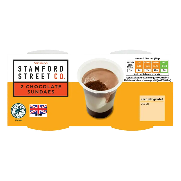 Stamford Street Co. 2 x 95g Chocolate Sundaes