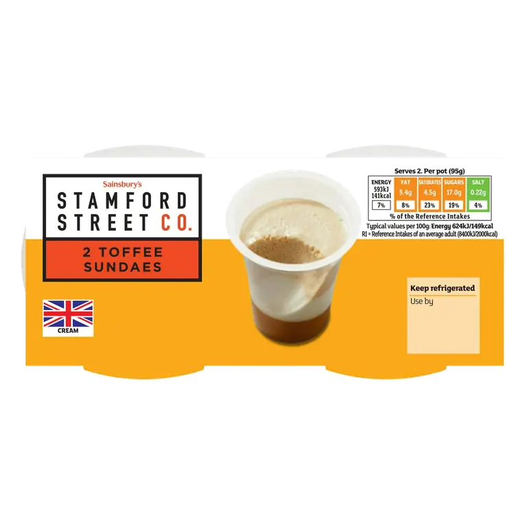 Stamford Street Co. 2 x 95g Toffee Sundaes