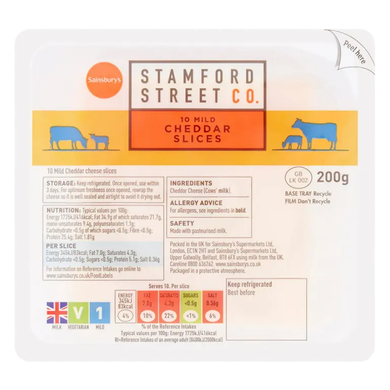 Stamford Street Co. Mild Cheddar Slices x10 200g
