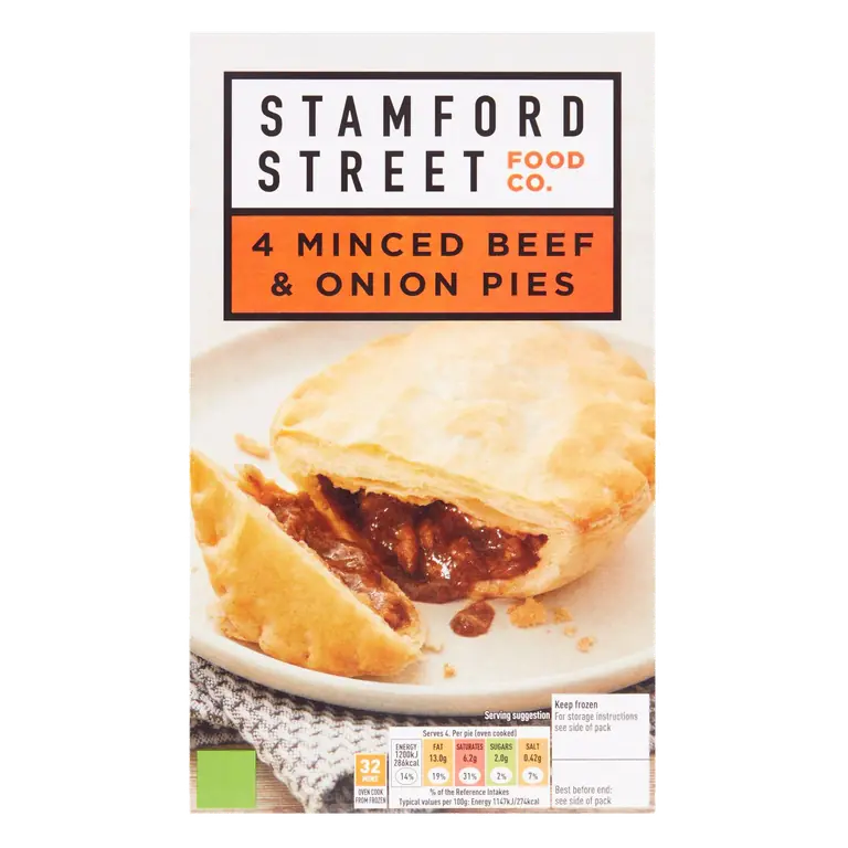 Stamford Street Co. Minced Beef & Onion Pies 4x120g