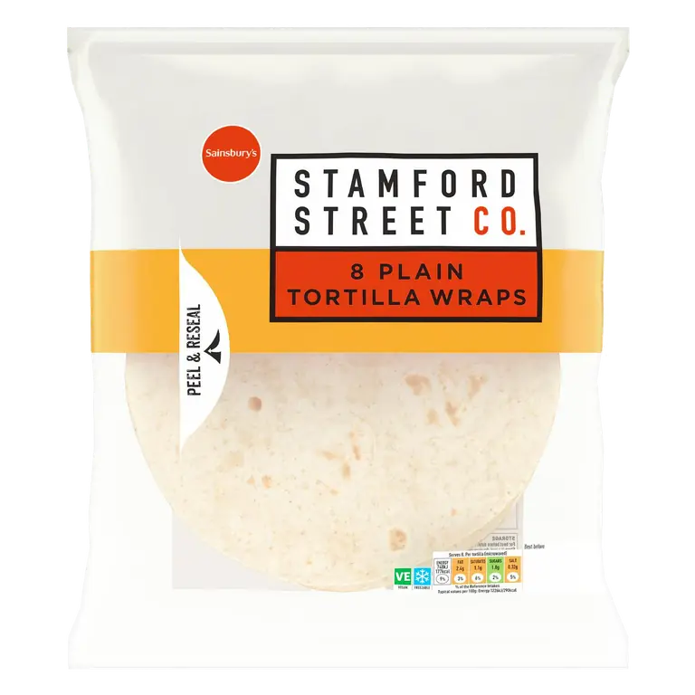 Stamford Street Co. Plain Tortilla Wraps x8