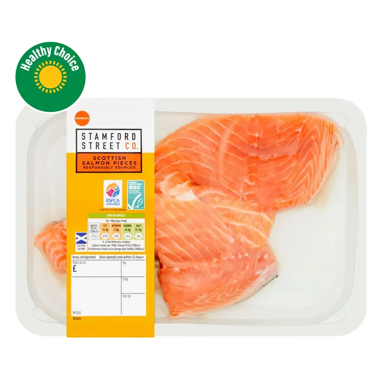 Stamford Street Co. Skin on ASC Scottish Salmon Pieces (Approx. 420g)
