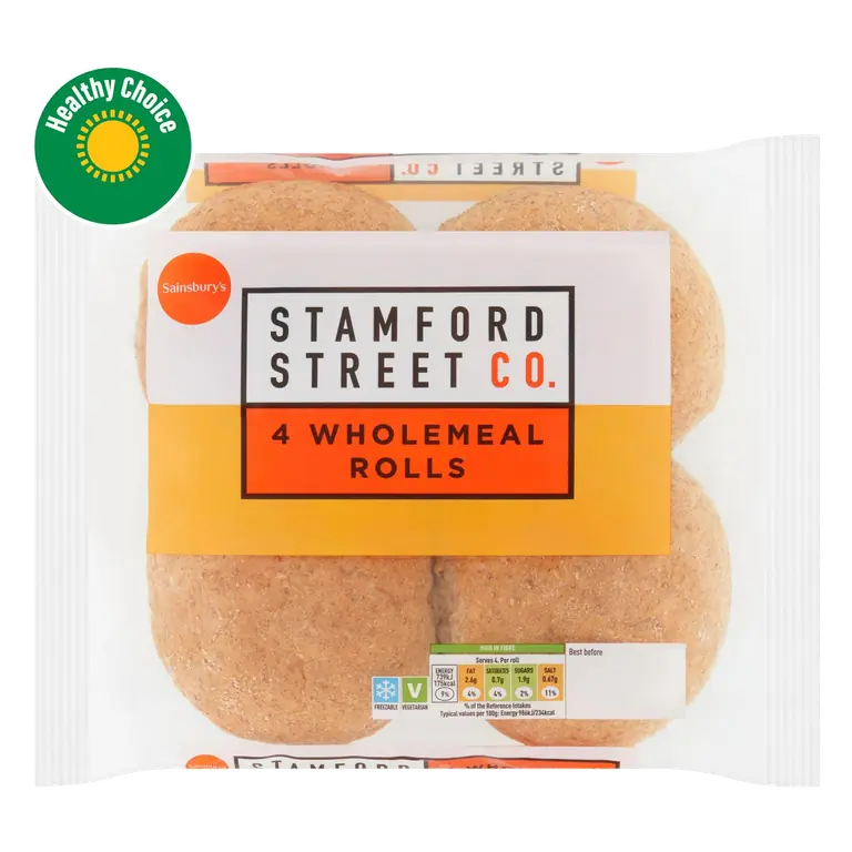 Stamford Street Co. Wholemeal Rolls x4 300g