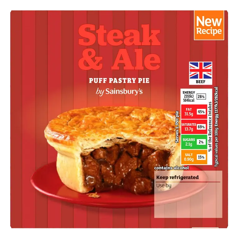 Steak & Ale Puff Pastry Pie 200g