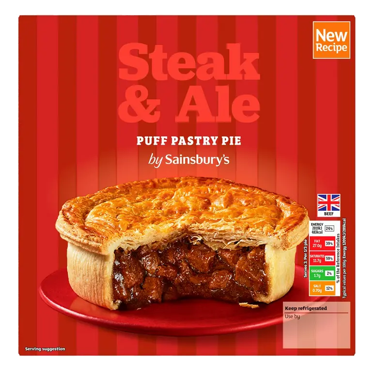 Steak & Ale Puff Pastry Pie 500g