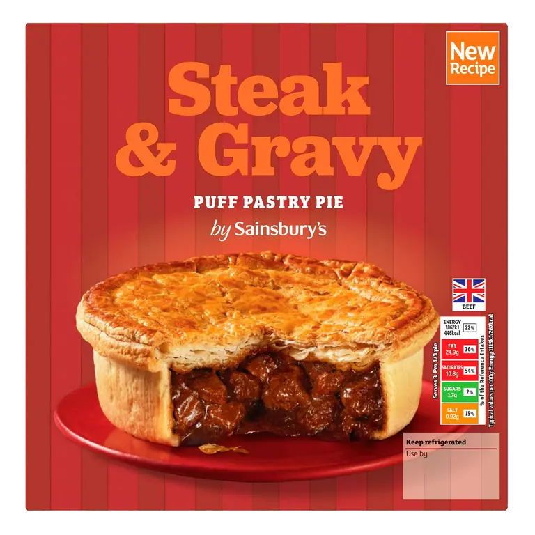 Steak & Gravy Puff Pastry Pie 500g