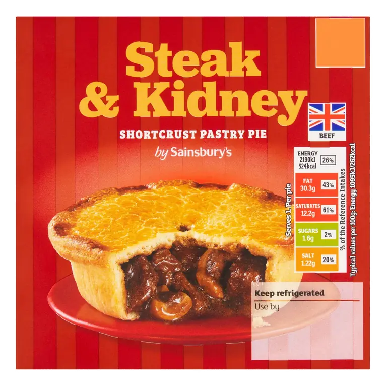 Steak & Kidney Shortcrust Pastry Pie 200g