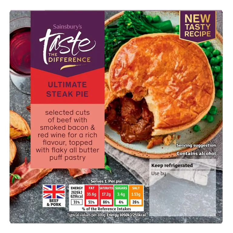 Steak Pie, Taste the Difference 250g