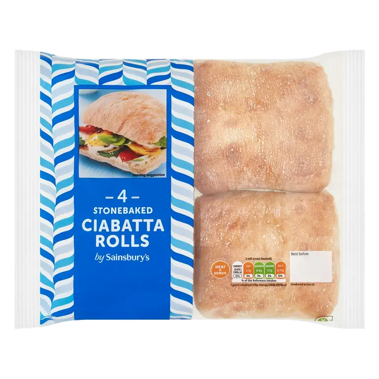 Stonebaked Ciabatta Rolls x4